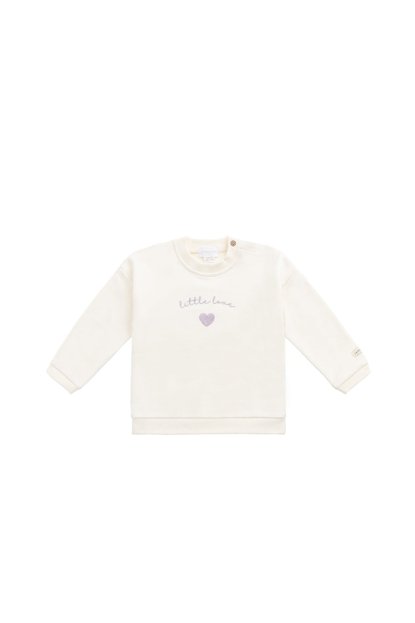 Jamie Kay Organic Cotton Bobbie Sweatshirt Parchment Little Love Violet