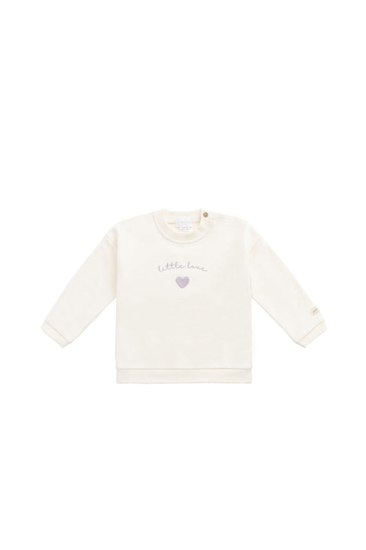 Jamie Kay Organic Cotton Bobbie Sweatshirt Parchment Little Love Violet