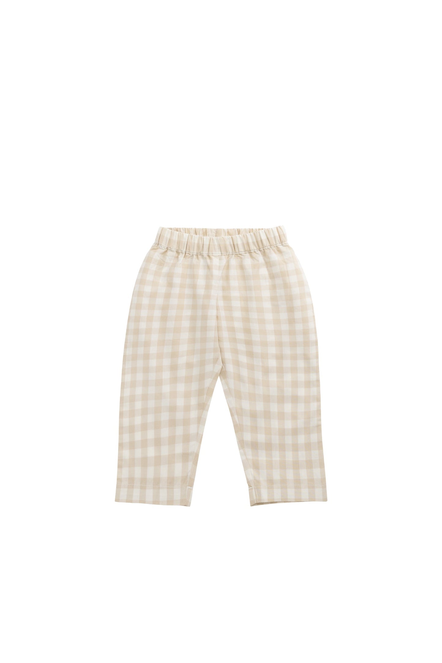 Jamie Kay Organic Cotton Kingston Pant Gingham Pale Khaki