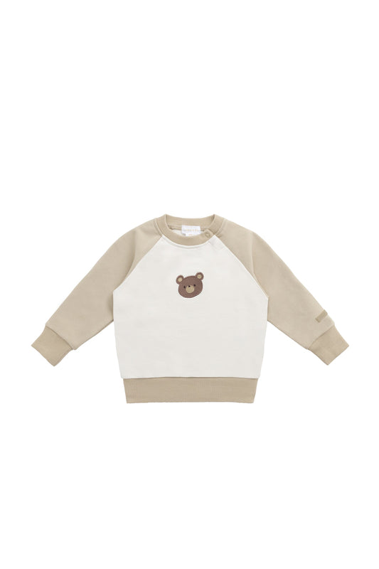 Jamie Kay Organic Cotton Tao Sweatshirt Biscuit/Cloud Bobbie Bear