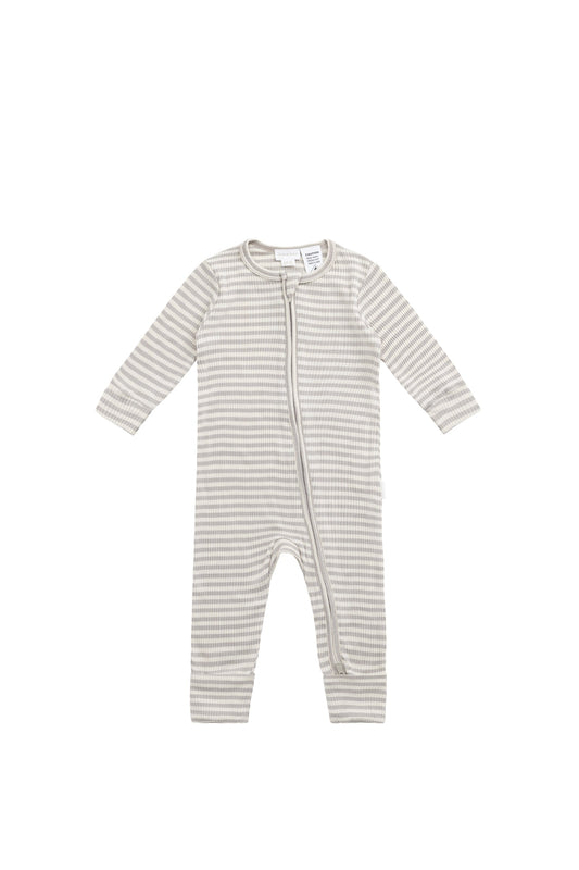 Jamie Kay Organic Cotton Frankie Onepiece Narrow Stripe Gazelle/Oat