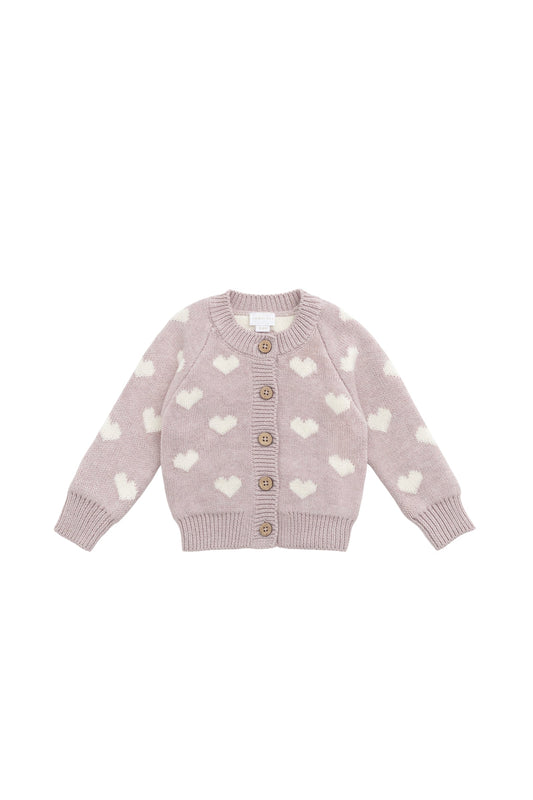 Jamie Kay Camille Cardigan Heart Jacquard Ballerina Marle