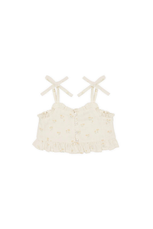 Jamie Kay Organic Cotton Muslin Mirabel Top Pauline Chamomile