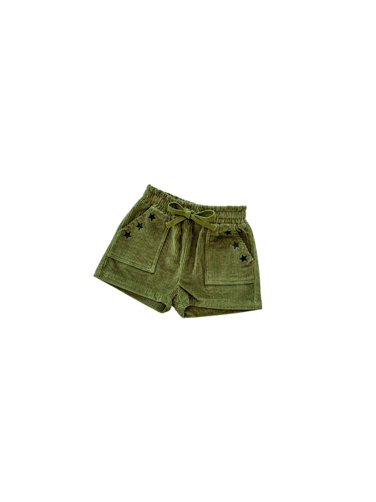 Ziggy Lou Cord Shorts Evergreen