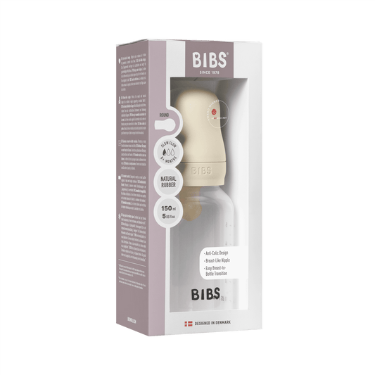 BIBS Dummies 150ml BPA free Plastic Bottle Set Ivory