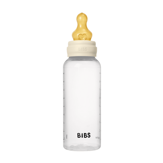 BIBS Dummies 270ml BPA free Plastic Bottle Set Ivory
