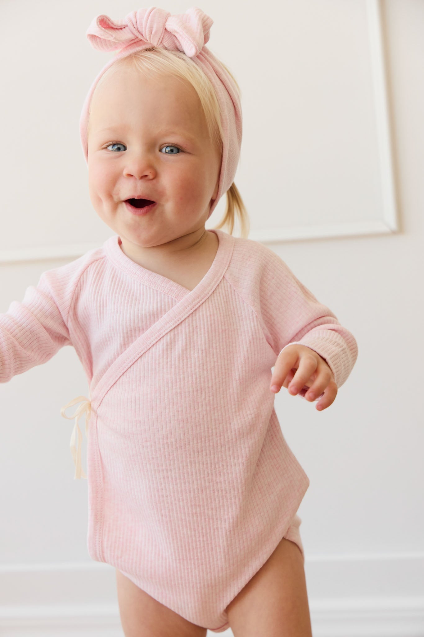 Jamie Kay Organic Cotton Modal Marina Long Sleeve Bodysuit Chalk Marle