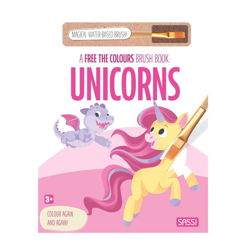 Sassi Free The Colours Reusable Paint Brush Book Unicorns