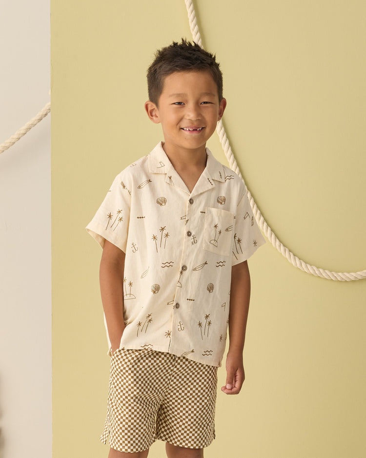 Rylee + Cru Lapel Collar Shirt Coastal