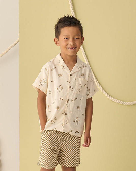 Rylee + Cru Lapel Collar Shirt Coastal