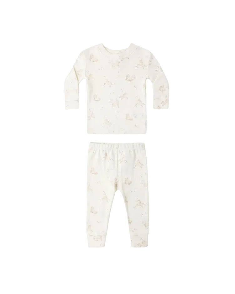 Quincy Mae Jersey Pajama Set Unicorns