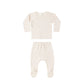 Quincy Mae Wrap Top + Footed Pant Set Ditsy