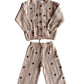 Freckles The Label Cotton Knit Set Embroidery Brown Daisy