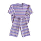 Freckles The Label Raised Stripe Knit Set Aster / Sweetpea / Snow