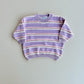 Freckles The Label Raised Stripe Knit Set Aster / Sweetpea / Snow