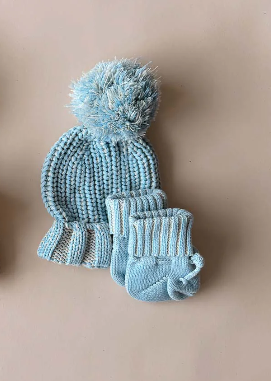 Freckles The Label Chunky Knit Beanie Sky