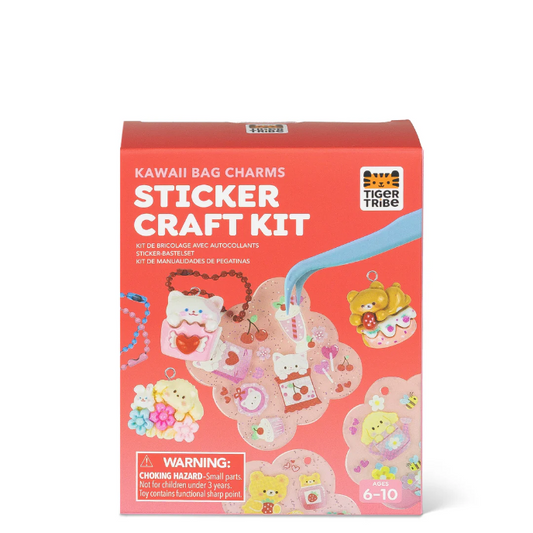 Tiger Tribe Sticker Craft Kit Kawaii Bag Charms
