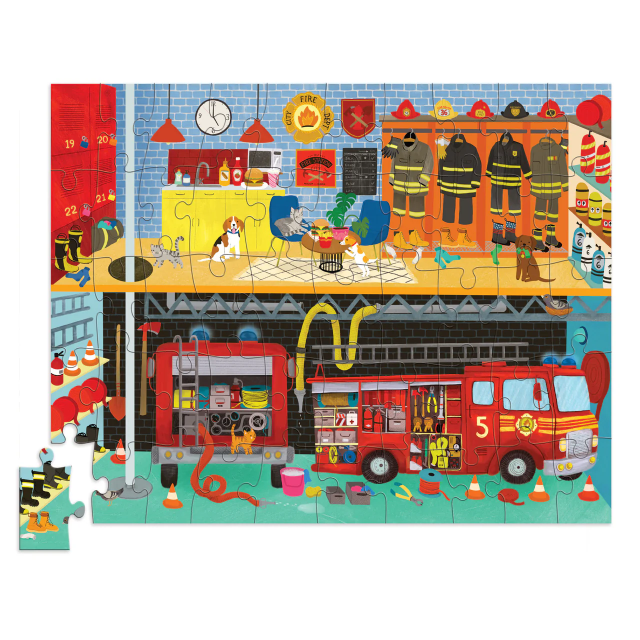 Crocodile Creek Flat House Puzzle 50 pc Fire Station