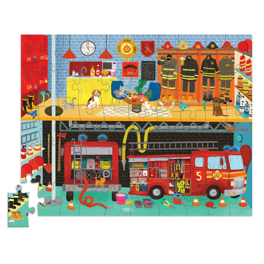 Crocodile Creek Flat House Puzzle 50 pc Fire Station