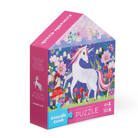 Crocodile Creek Flat House Puzzle 50 pc Unicorn