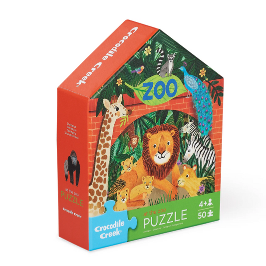 Crocodile Creek Flat House Puzzle 50 pc Zoo