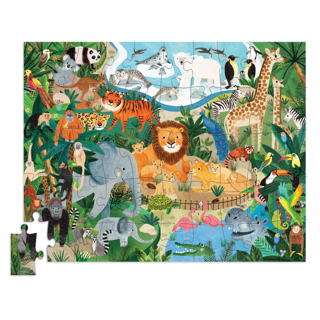 Crocodile Creek Flat House Puzzle 50 pc Zoo
