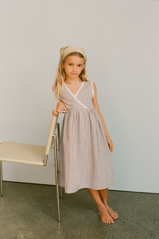 Illoura The Label Eden Dress Mauve Plaid