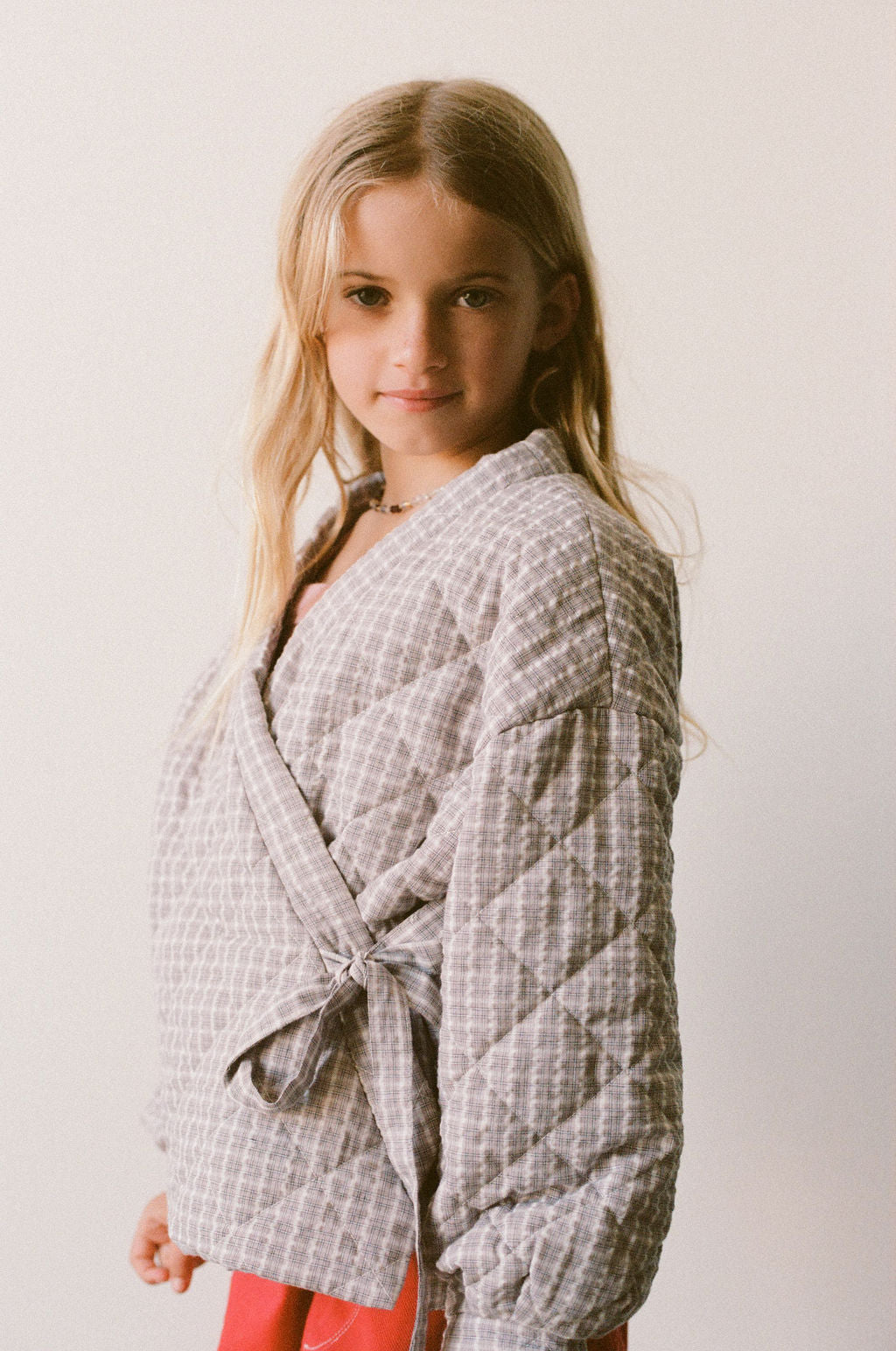 Illoura The Label Quilted Jacket Mauve Plaid