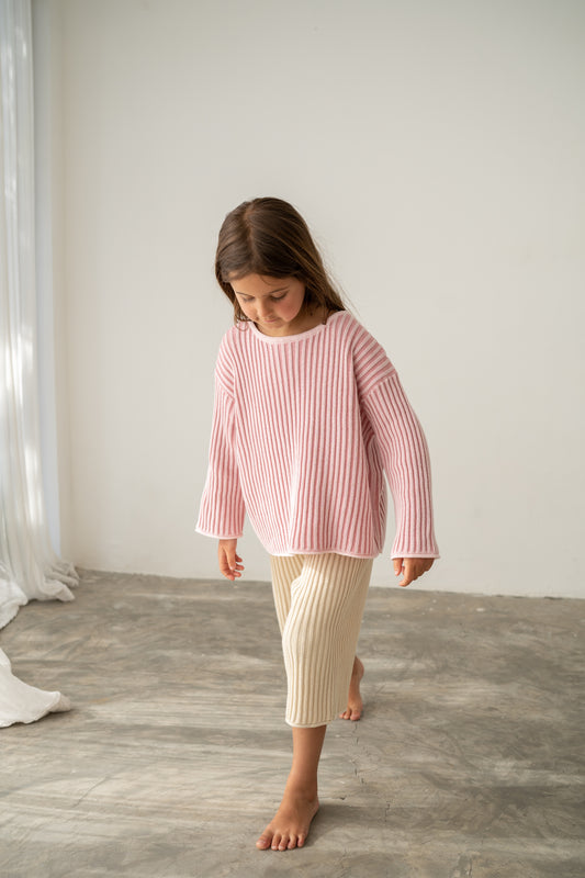 Illoura The Label Essential Knit Jumper Strawberry Stripe