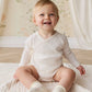 Jamie Kay Organic Cotton Modal Marina Long Sleeve Bodysuit Icing Marle
