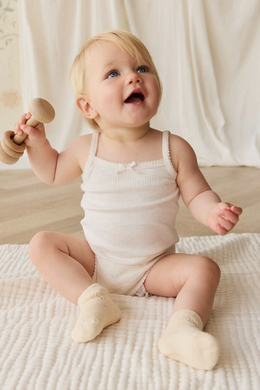 Jamie Kay Organic Cotton Modal Singlet Bodysuit Parchment