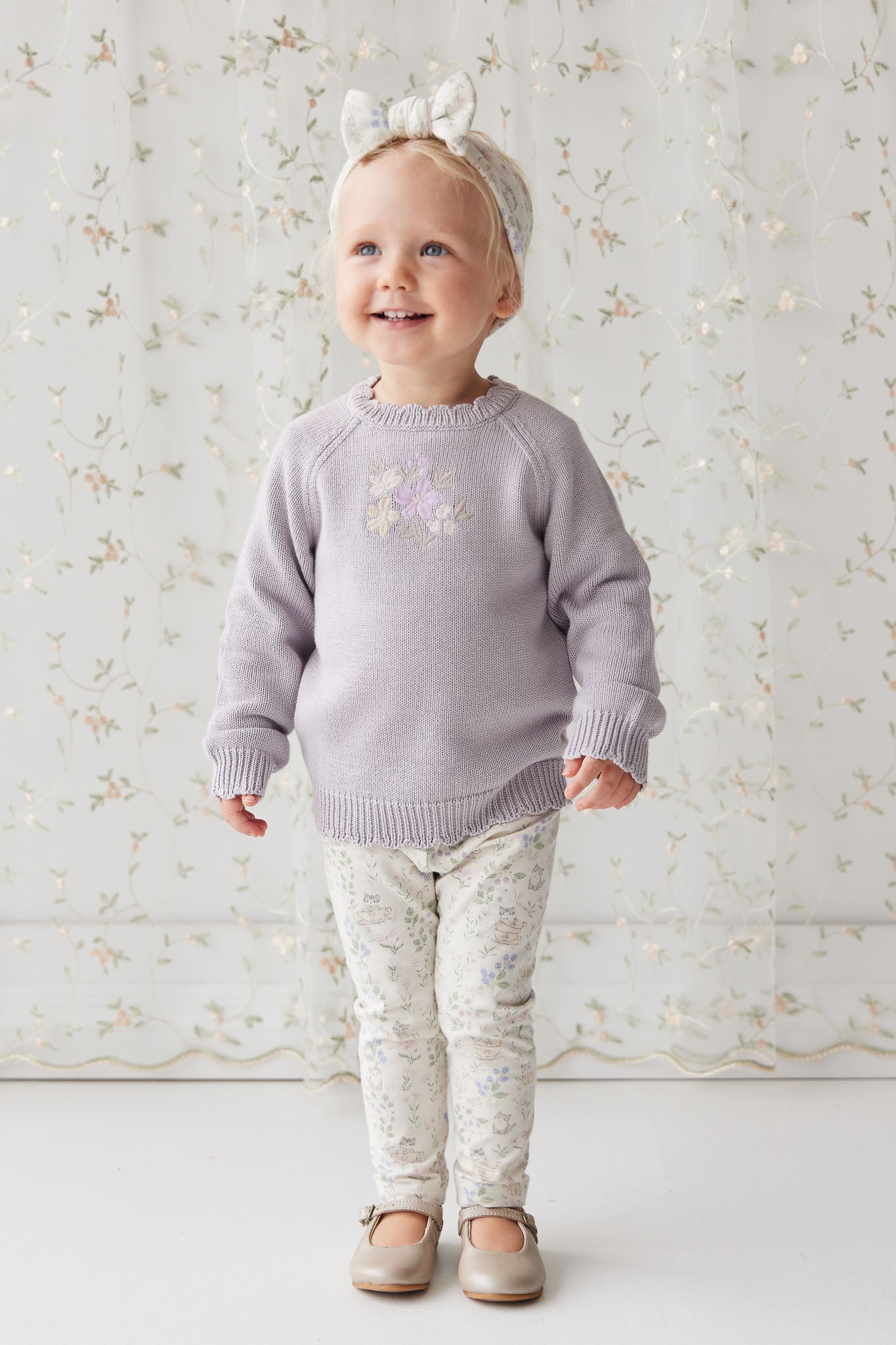 Jamie Kay Audrey Knitted Jumper Starling Goldie Bouquet