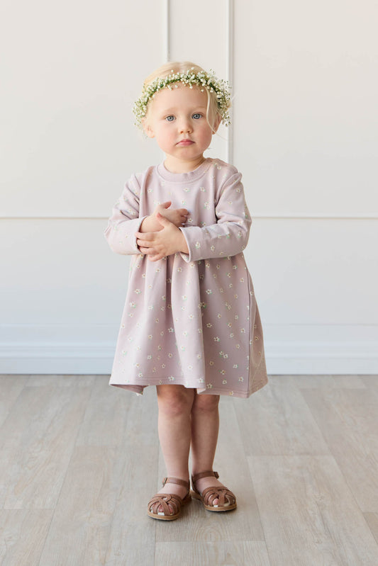Jamie Kay Organic Cotton Charlotte Dress Simple Flowers Lilac
