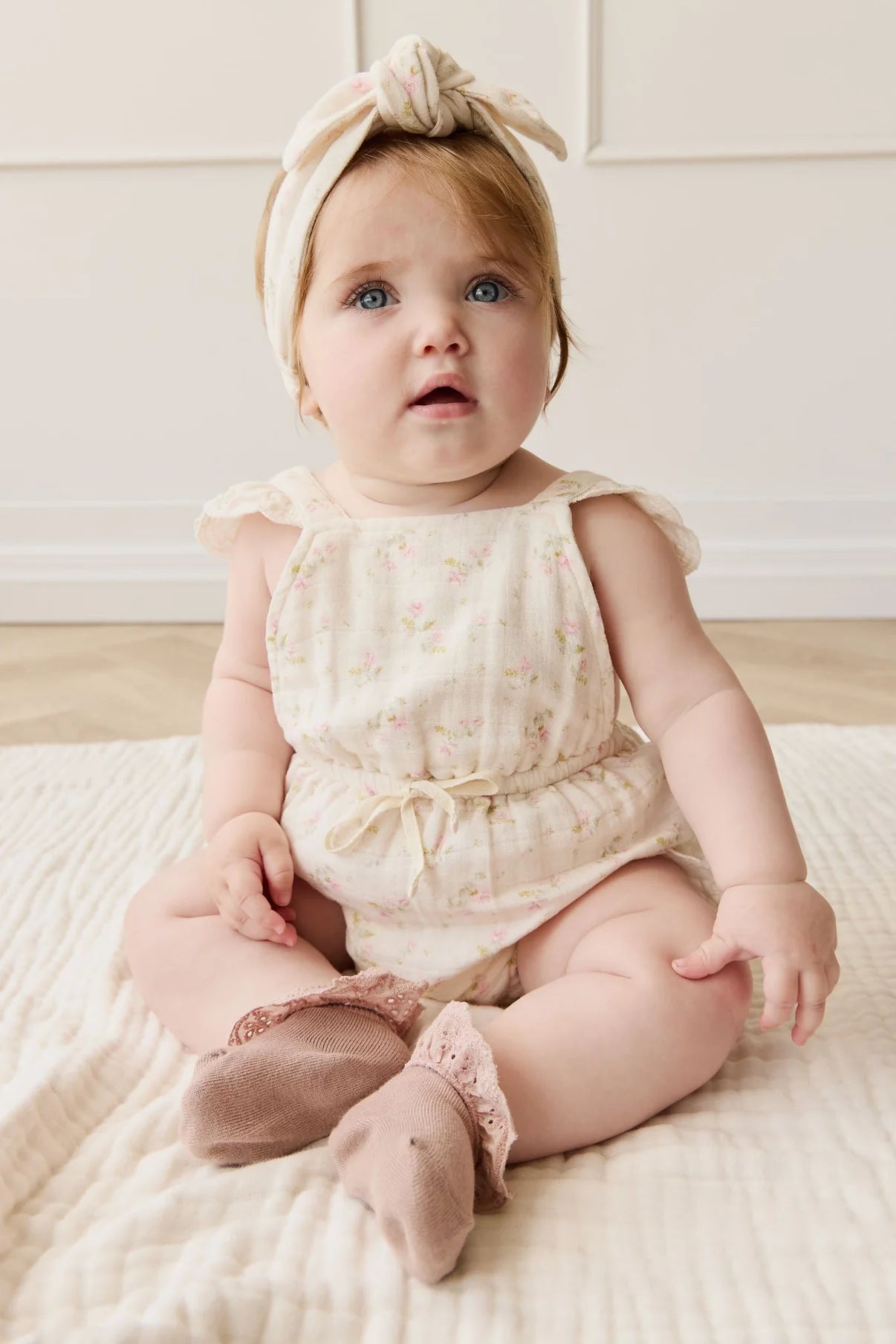 Jamie Kay Organic Cotton Muslin Luciana Playsuit Emelia Pink