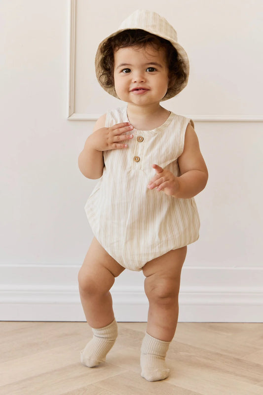 Jamie Kay Organic Cotton Archie Playsuit Variegated Stripe Foam