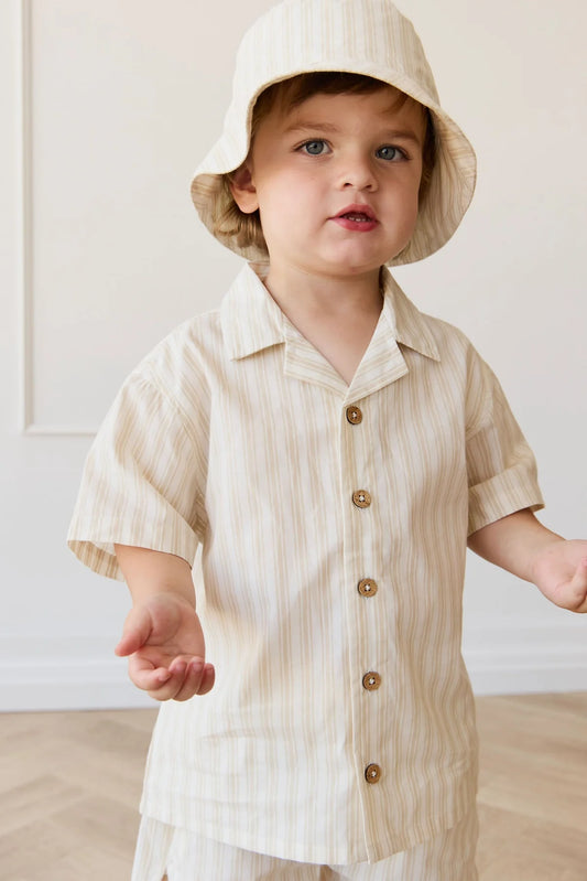 Jamie Kay Organic Cotton Silas Shirt Variegated Stripe Foam
