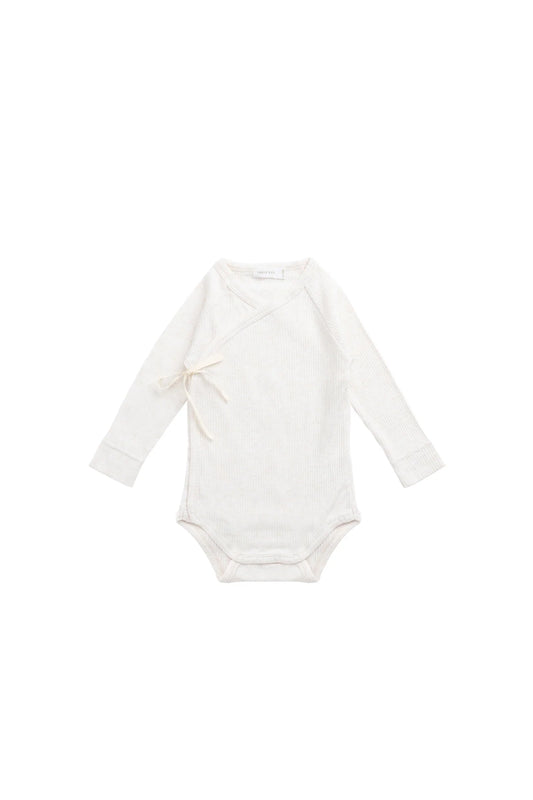 Jamie Kay Organic Cotton Modal Marina Long Sleeve Bodysuit Icing Marle