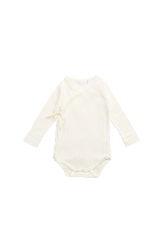 Jamie Kay Organic Cotton Modal Marina Long Sleeve Bodysuit Parchment