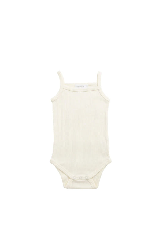 Jamie Kay Organic Cotton Modal Singlet Bodysuit Parchment