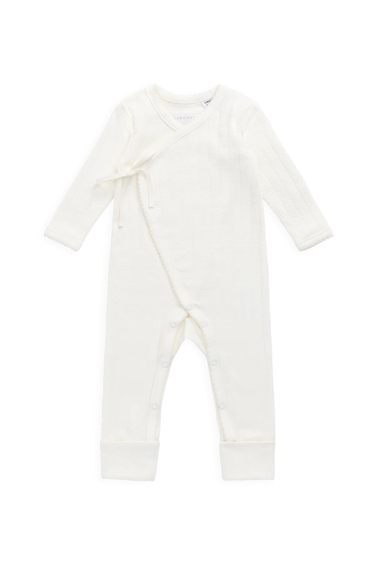 Jamie Kay Organic Cotton Estelle Onepiece Sweet Heart Pointelle Parchment