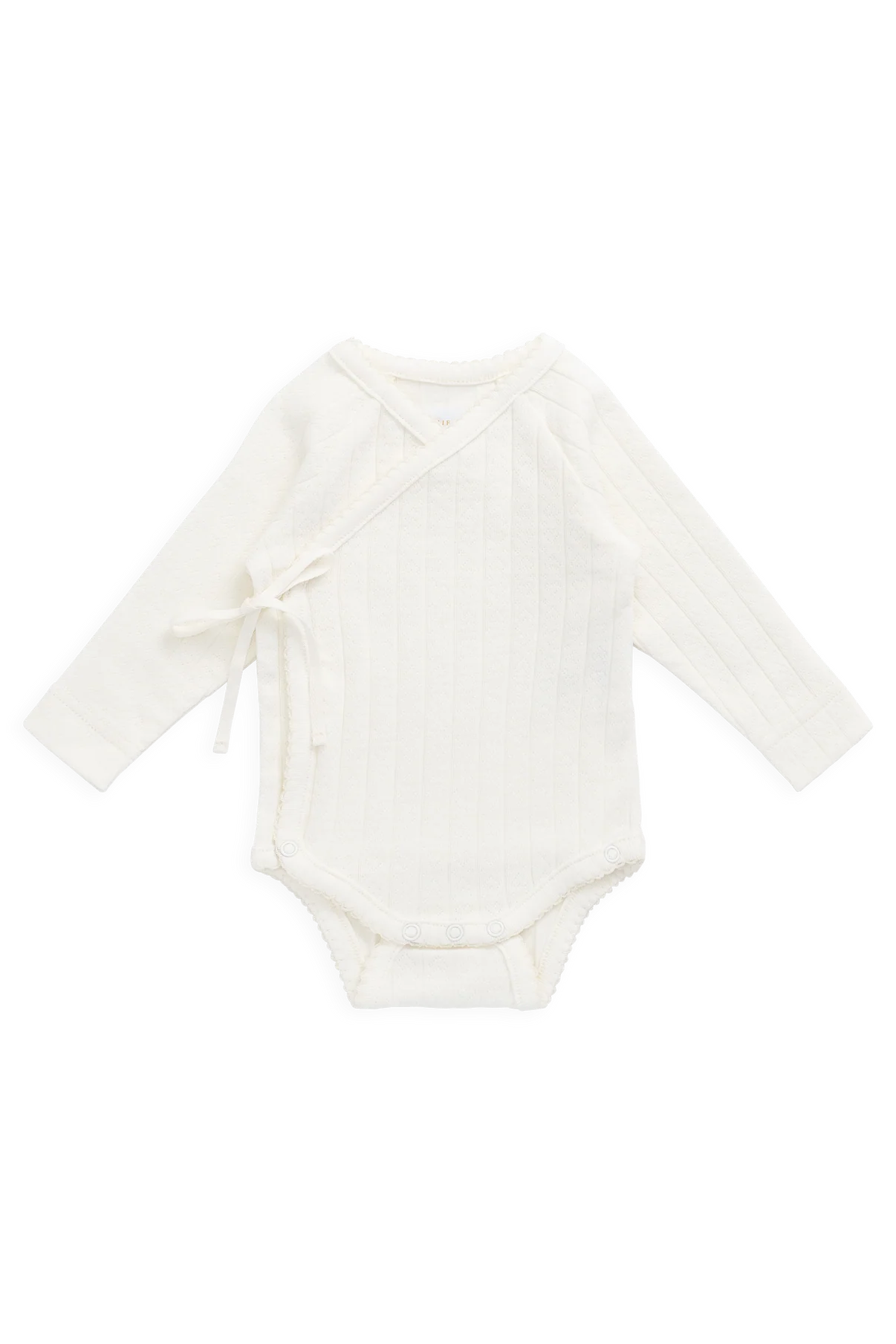 Jamie Kay Organic Cotton Marina Bodysuit Sweet Heart Pointelle Parchment