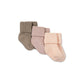 Jamie Kay 3 Pack Rib Sock Taupe / Rose / Dust / Ballet Pink