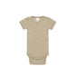 Jamie Kay Organic Cotton Modal Darcy Rib Tee Bodysuit Narrow Stripe Oat / Soft Clay