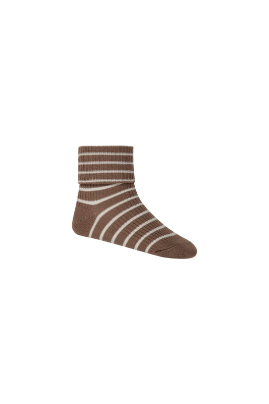 Jamie Kay Classic Rib Sock Hazelnut Stripe