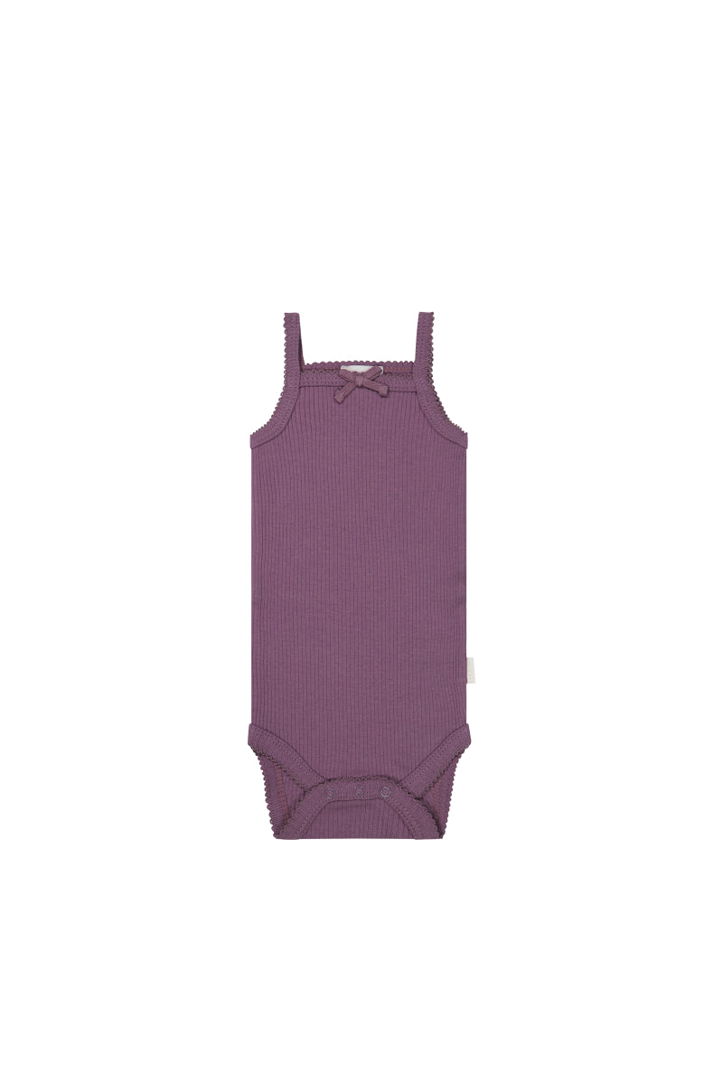 Jamie Kay Organic Cotton Modal Singlet Bodysuit Elderberry