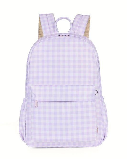 Kinnder Junior Kindy/School Backpack Lilac Gingham