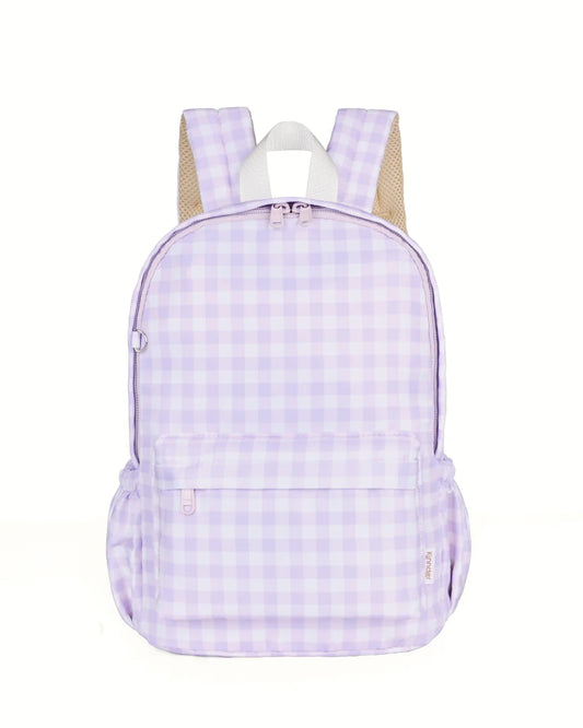 Kinnder Mini Toddler/Daycare Backpack Lilac Gingham