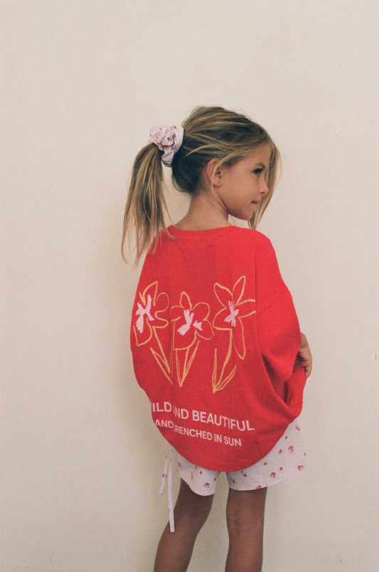Illoura The Label Live Like Flowers Tee Cherry