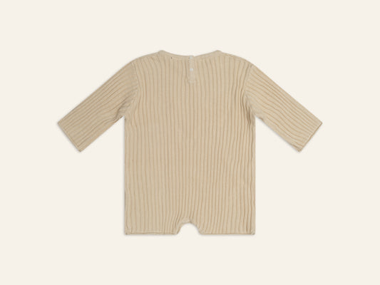 Illoura The Label Essential Knit Long Sleeve Romper Biscuit