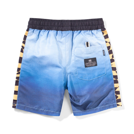 Munster Kids Wrapdyecheck Boardshort Blue Grad